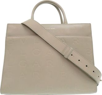 Bulgari Pre-owned Bvlgari Embossed Leather Logo Infinitum Tote Unisex 5V1PVU7FRY4SXQER
