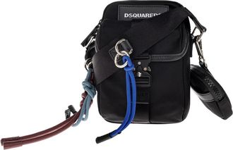 Dsquared2 Tas met afneembare pouch - Heren - Schoudertassen - Zwart - ONE Size - Leer - Tassen