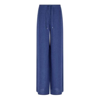 Max Mara MstPelota Trousers - female - Max Mara Studio - Wide Trousers - Blue - 2XS - Trousers