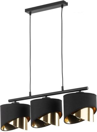 Luminosa Light Designs TK Grant Lámpara colgante de techo tipo barra, color negro y dorado, 3 bombillas E27