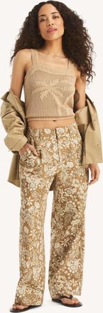 Nautica Womens Printed Pleated Chino Trouser