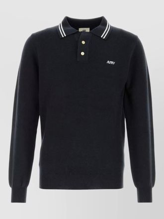 Autry knit polo shirt collar ribbed cuffs