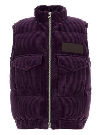 sacai corduroy padded gilet - men - Cotton/Nylon/Polyester/Down/Feather - 2 - Purple