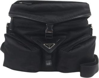 Prada Pre-owned Cross Body Bags, male, Black, Size: ONE SIZE Pre-owned Vintage Nylon Shoulder Bag
