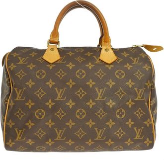 Louis Vuitton Speedy Handbag Monogram Canvas Brown Canvas Handbag (Pre-Owned)