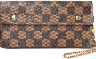 Louis Vuitton Damier Damier Canvas Damier Canvas Chain/Shoulder Wallet (Pre-Owned)