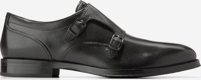 Mens Carnegie Monk Strap Shoes - Black Size 10.5