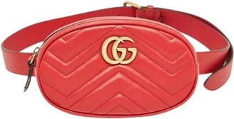 Gucci Pre-owned Belt Bags, female, Red, Size: ONE SIZE Pre-owned GG Marmont Belt Bag