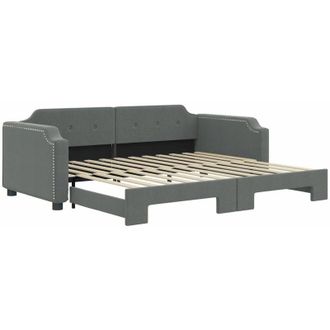 vidaXL Sof&aacute; Cama Nido Tela Gris Oscuro 90x190 Cm Vidaxl