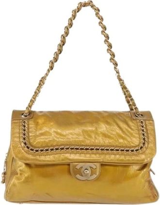 Chanel Pre-owned Shoulder Bags, female, Yellow, Size: ONE SIZE Pre-owned Vintage Shoulder Bag