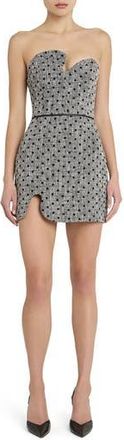 Amanda Uprichard Puzzle Strapless Minidress in Black White at Nordstrom Rack, Size X-Large