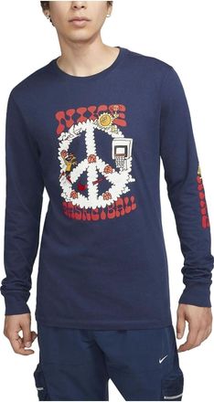 Nike Basketball Cartoon Logo Long Sleeve T-Shirt Midnight Navy DZ2700-410