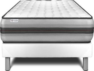 VITALIT Vitalit - Somier Blanco + Colch&oacute;n Con Muelles Y Viscoel&aacute;stica 120 X 190