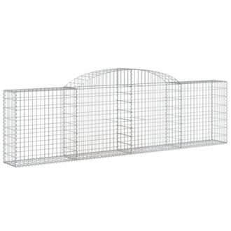 Berkfield Home Decorative Arched Gabion Baskets 3 pcs 300x30x80/100 cm Galvanise in Silver
