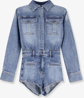 Self Portrait Tuta in denim con strass - SELF PORTRAIT - gender_Woman