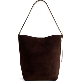 Madewell Essentials Suede Bucket Bag in Dark Carob at Nordstrom Rack