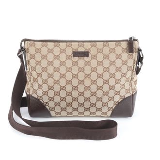 Gucci Gg Canvas Brown Gg Canvas Leather Shoulder Bag (Pre-Owned)
