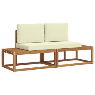 vidaXL Conjunto De Sof&aacute;s De Exterior Con Coj&iacute;n 2 Pcs Natural Vidaxl