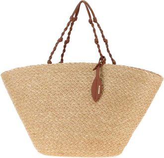 Jil Sander Womens Tangle Bucket Bag Beige Raffia