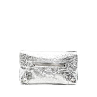 Balenciaga Le Cagole Metallic Clutch Bag