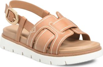 S&ouml;fft Goldie Slingback Platform Sandal in Luggage at Nordstrom, Size 6.5