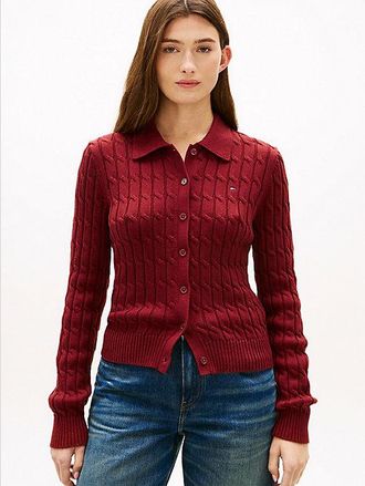 Tommy Hilfiger Cable Knit Polo Cardigan