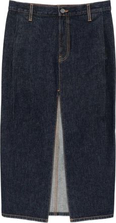 Khaite Anden Front-slit Denim Skirt
