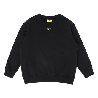 Off-white Off Diag Crewneck Sweatshirt - male - Off White - Kids Sweatshirts - Black - 12 Y - Kids