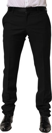 Dolce & Gabbana Black Wool Formal Dress Men Trouser Mens Pants
