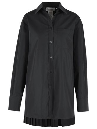 Sportmax Sportmax Nespolo zwarte overhemdjurk van katoenmix