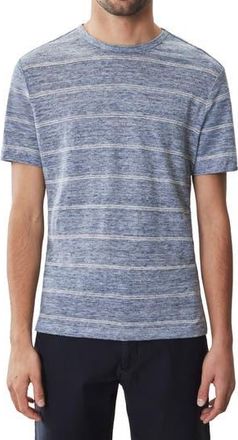 Robert Barakett Folsom Short Sleeve Stripe Linen Blend T-Shirt in Blue at Nordstrom Rack, Size Xx-Large