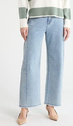 Vigoss Stella Frayed High Waist Ankle Barrel Jeans in Light Wash at Nordstrom Rack, Size 24
