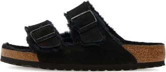 Birkenstock Arizona shearling buckled sandals - Black