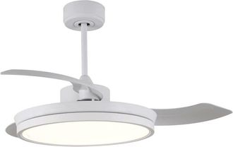 Wonderlamp Ventilador de techo led blanco con aspas plegables y mando