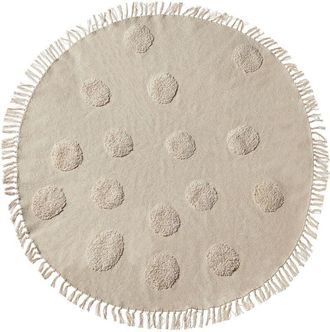 Beliani Beliani - Tappeto in cotone rotondo ø 140 cm per bambini con nappe decorative Beige Wahar