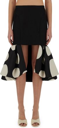 Nina Ricci Midi Skirt With Double Ruffles