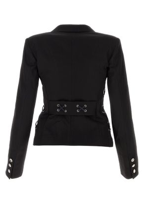 Alessandra Rich Fab3421 900 Black Giacche E Gilet Jacket