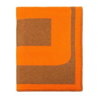 Etro Orange blanket with logo Woman One Size