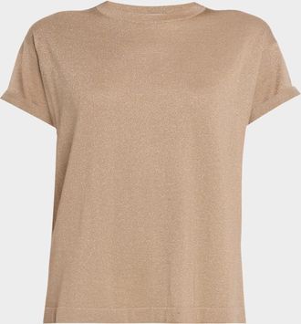 Brunello Cucinelli Cashmere Silk Lurex Short-Sleeve T-Shirt