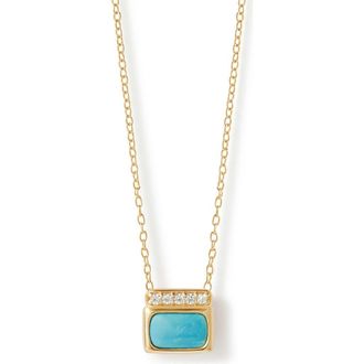 Astley Clarke Gold Aurora Ridge Turquoise Necklace at Nordstrom, Size 18