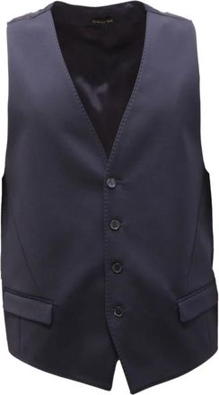 Patrizia Pepe Katoenmix Vest Royal Navy - Heren - Bodywarmers - Blauw - XL - Katoen - Jassen