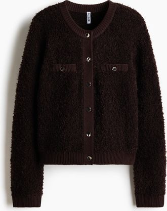 H&M Cardigan in Boucl&eacute;strick - Brown