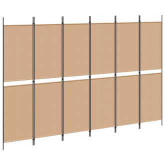 vidaXL Divisor De Habitaci&oacute;n De 6 Paneles Beige 300 X 200 Cm Tela Vidaxl