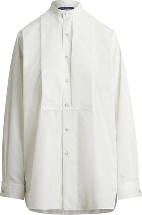 Ralph Lauren Collection Katoenen blouse met geplooide bies - Wit