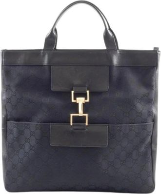 Gucci Pre-owned Handbags, female, Black, Size: ONE SIZE Pre-owned GG Canvas Handbag