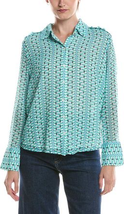 Nic+Zoe Nic & Zoe Geo Steps Chiffon Shirt