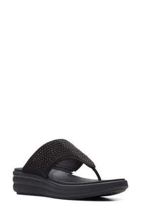 Clarks Drift Jaunt Wedge Sandal in Black Inte at Nordstrom Rack, Size 9.5