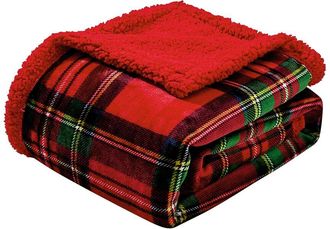Luxury Home Classic Red Plaid Throw Blanket