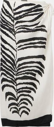 Vix Flora zebra-print linen-blend maxi skirt