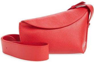 Alexander McQueen T-Bar Sling Asymmetric Leather Crossbody Bag in Red/silver at Nordstrom